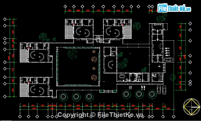 File cad,File cad thiết kế,trường mẫu giáo